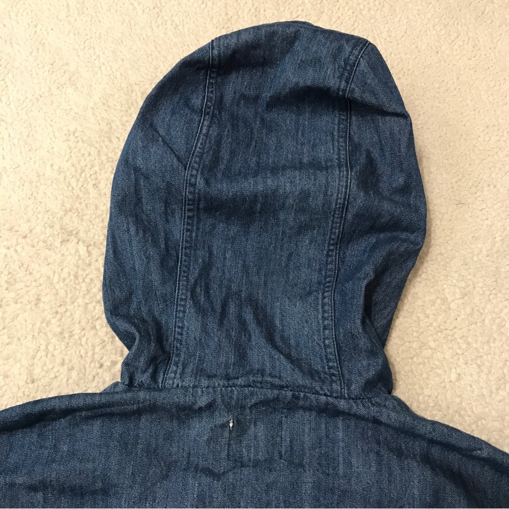 SOLD Forever 21 Denim Hoodie Jacket Oversized Parka Blue Pit to Pit 21β Size XS - Picture 16 of 16